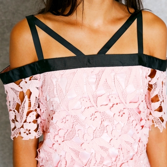 TopShop Cold Shoulder Pink Shirt - Picture 1 of 6